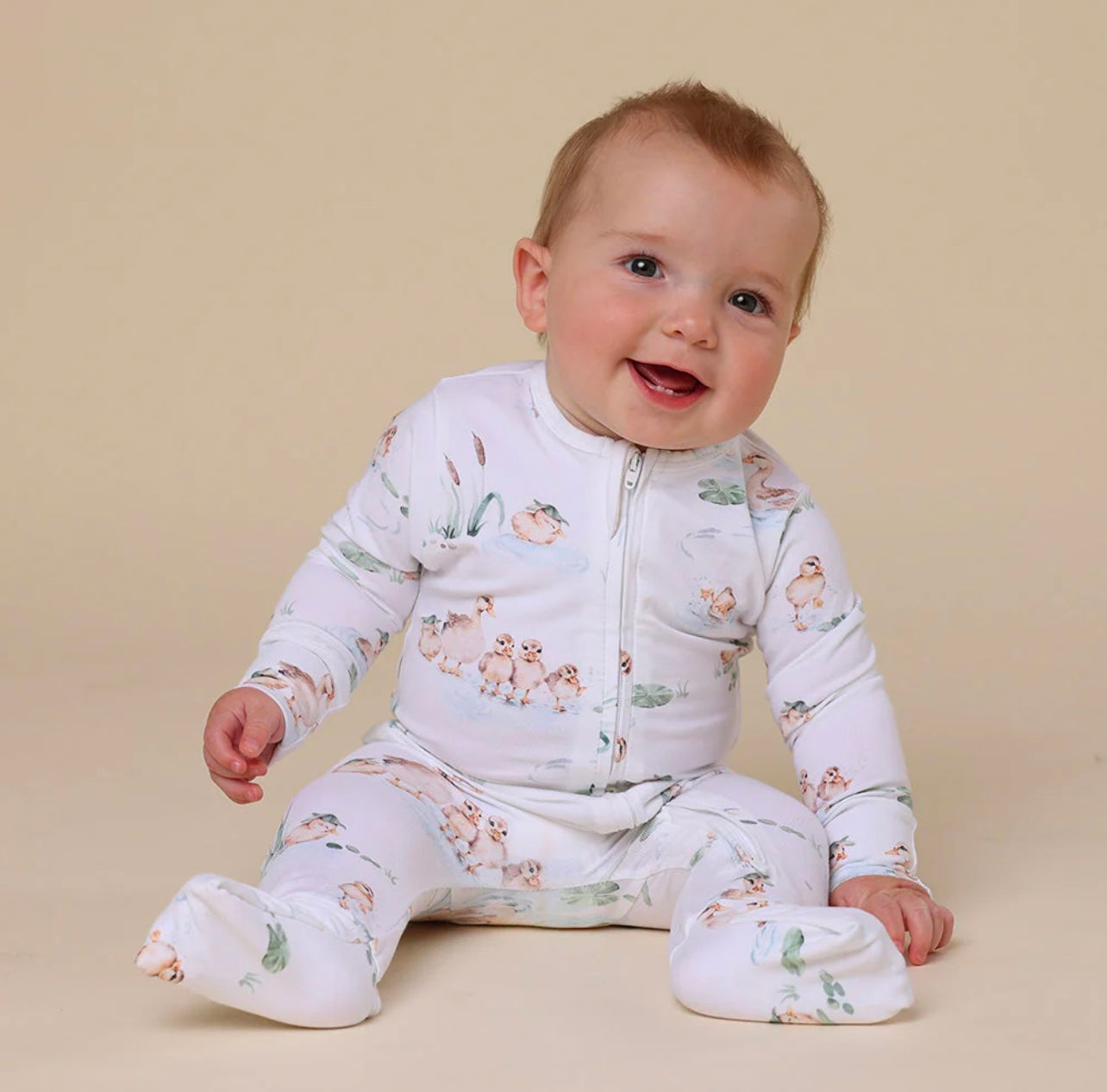 Duck Pond Organic Snuggle Sleepsuit Zip Footie