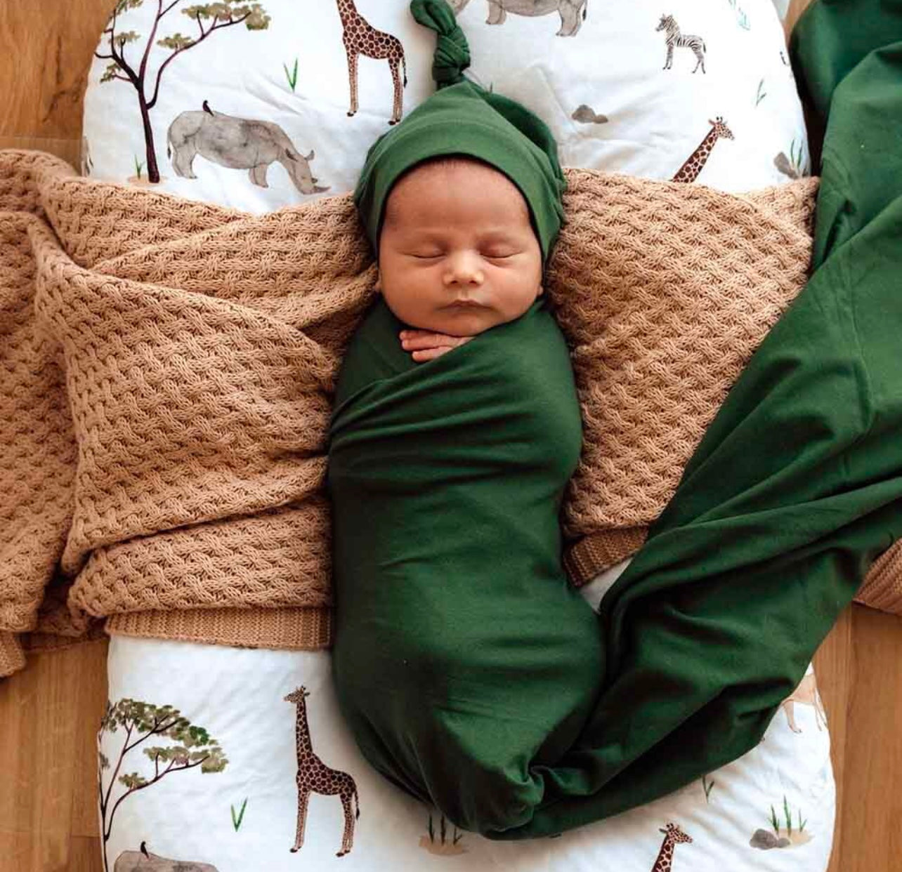 Olive Organic Jersey Wrap Set