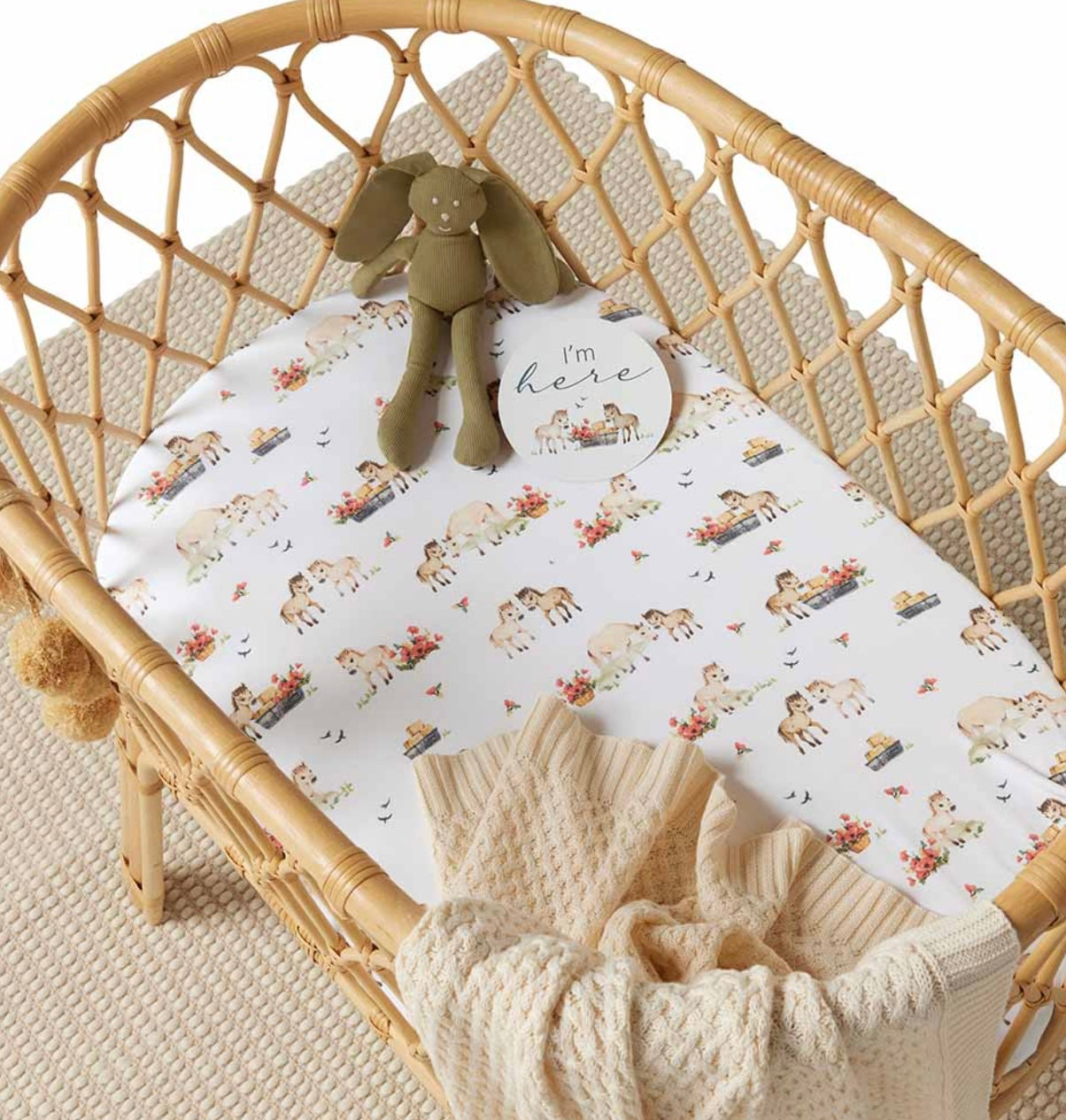 Pony Pals Organic Fitted Bassinet Sheet | Change Pad Cover