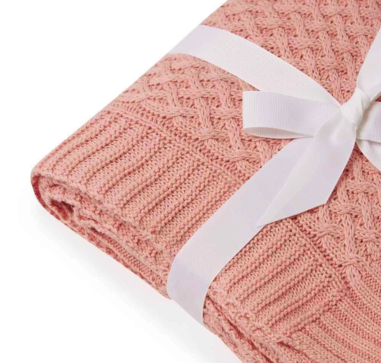 Rosa Diamond Knit Organic Baby Blanket