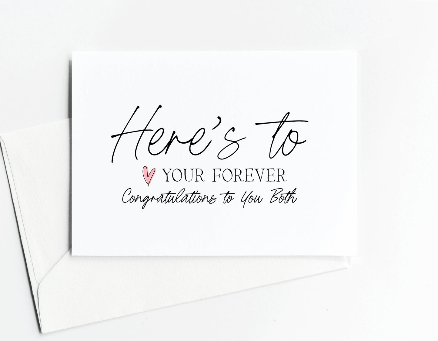 Wedding Congratulations Card Here's to Forever