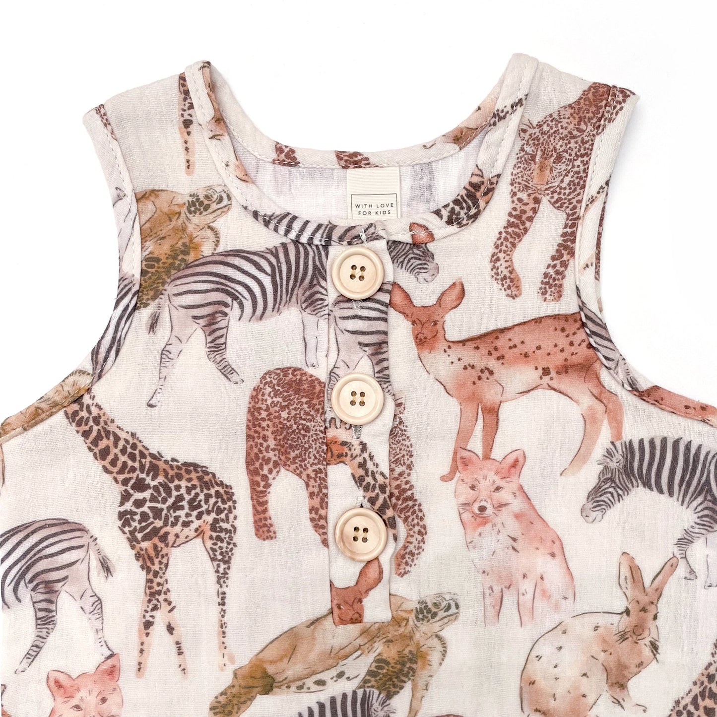 Cotton Muslin Romper - Wildlife