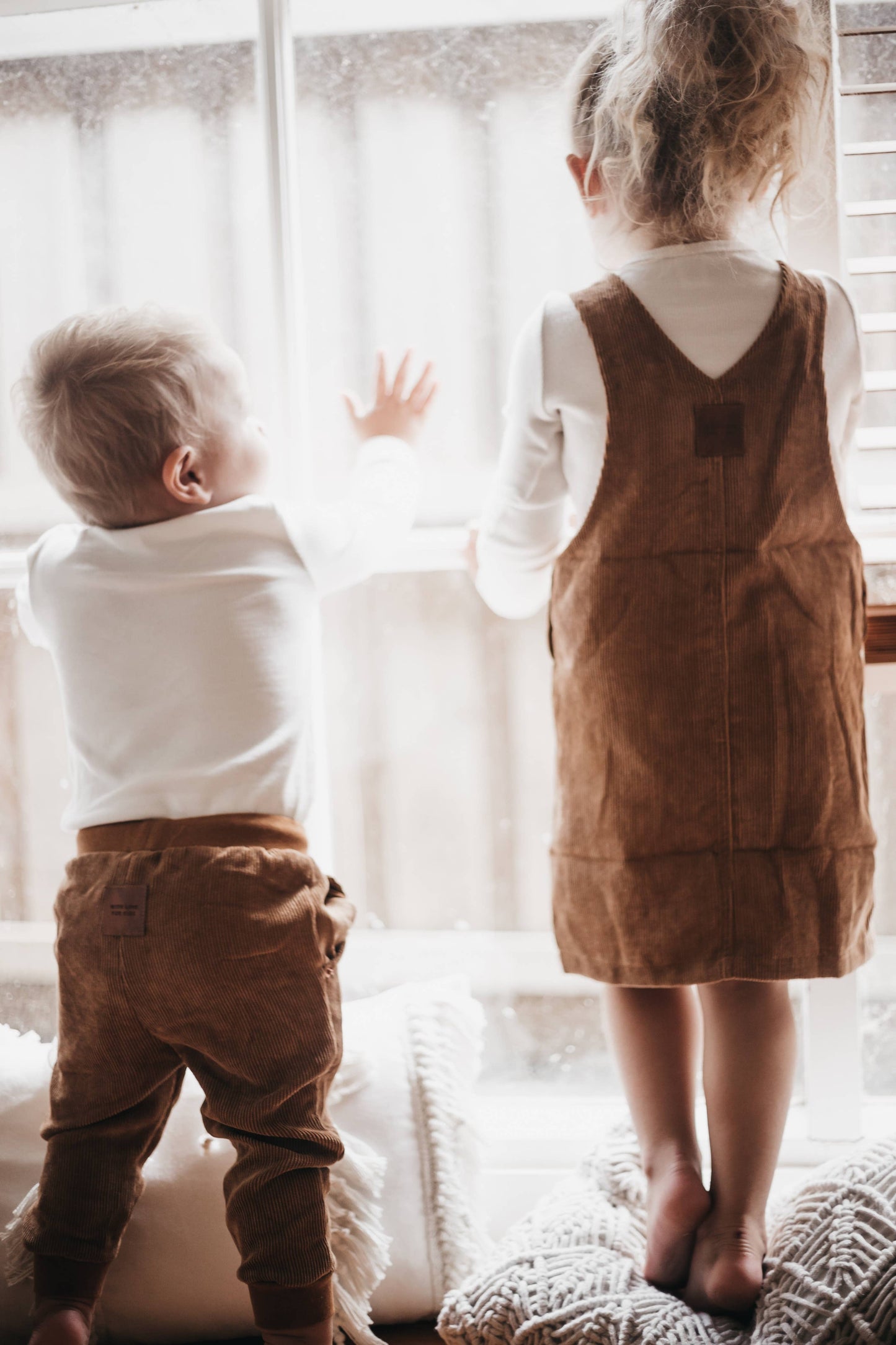 Hazel Cord Pinafore Dress - TAN