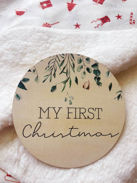 My First Christmas Plaque - Winter Vine