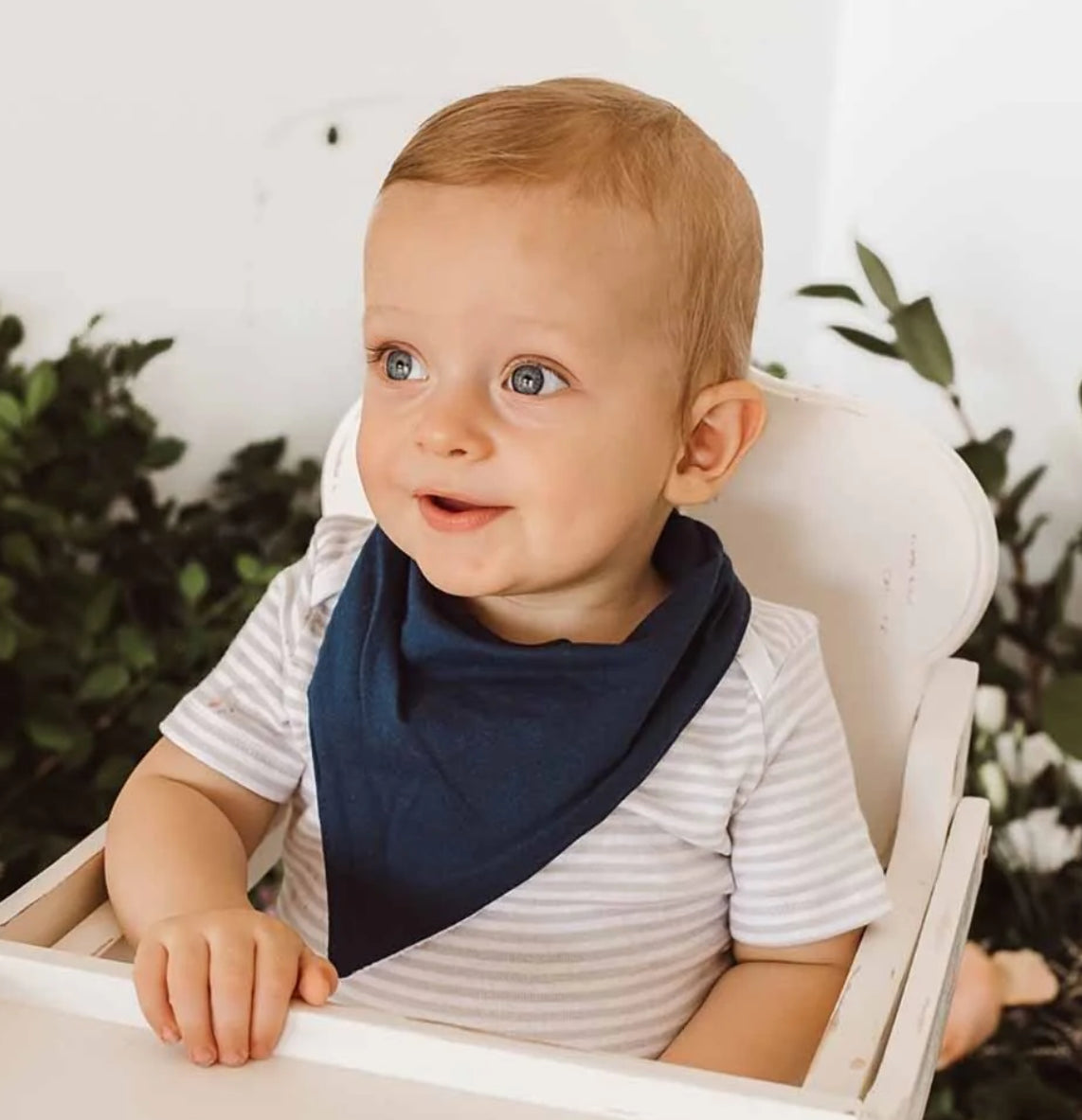 Navy Organic Dribble Bib