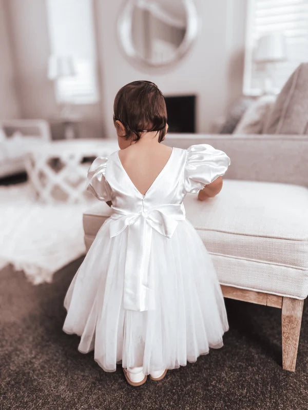 Bella Puff Sleeve Flower Girl Dress