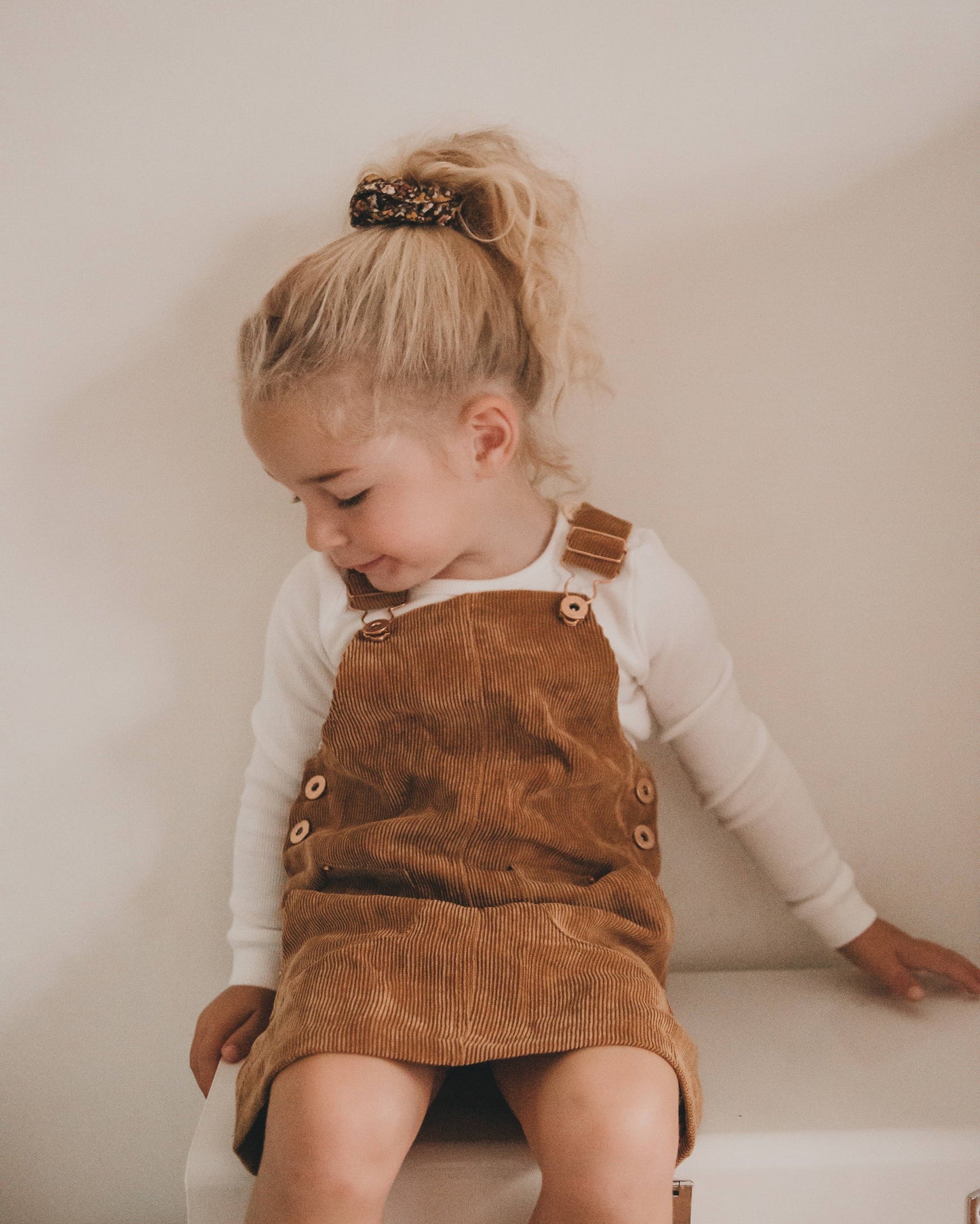 Hazel Cord Pinafore Dress - TAN