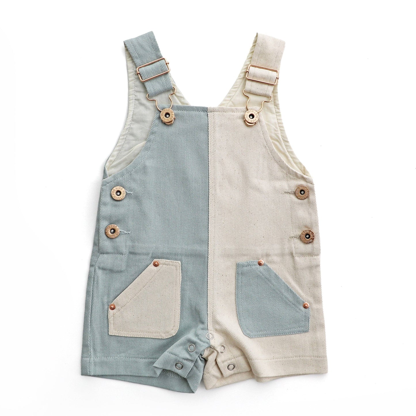 Everett Short Overalls - SPLIT BLUE