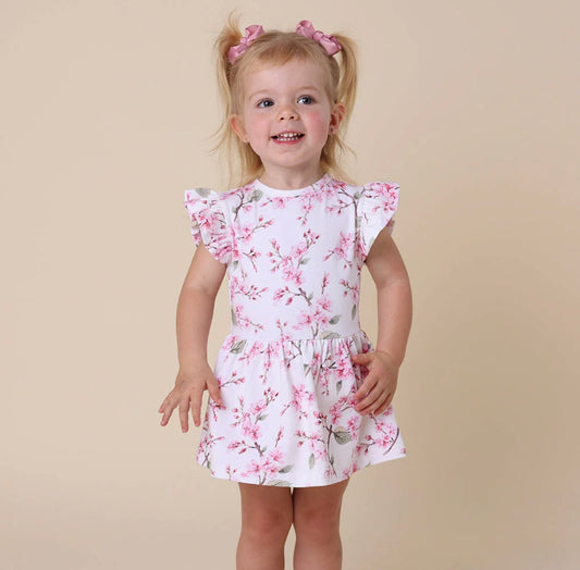 Cherry Blossom Short Sleeve Organic Dress