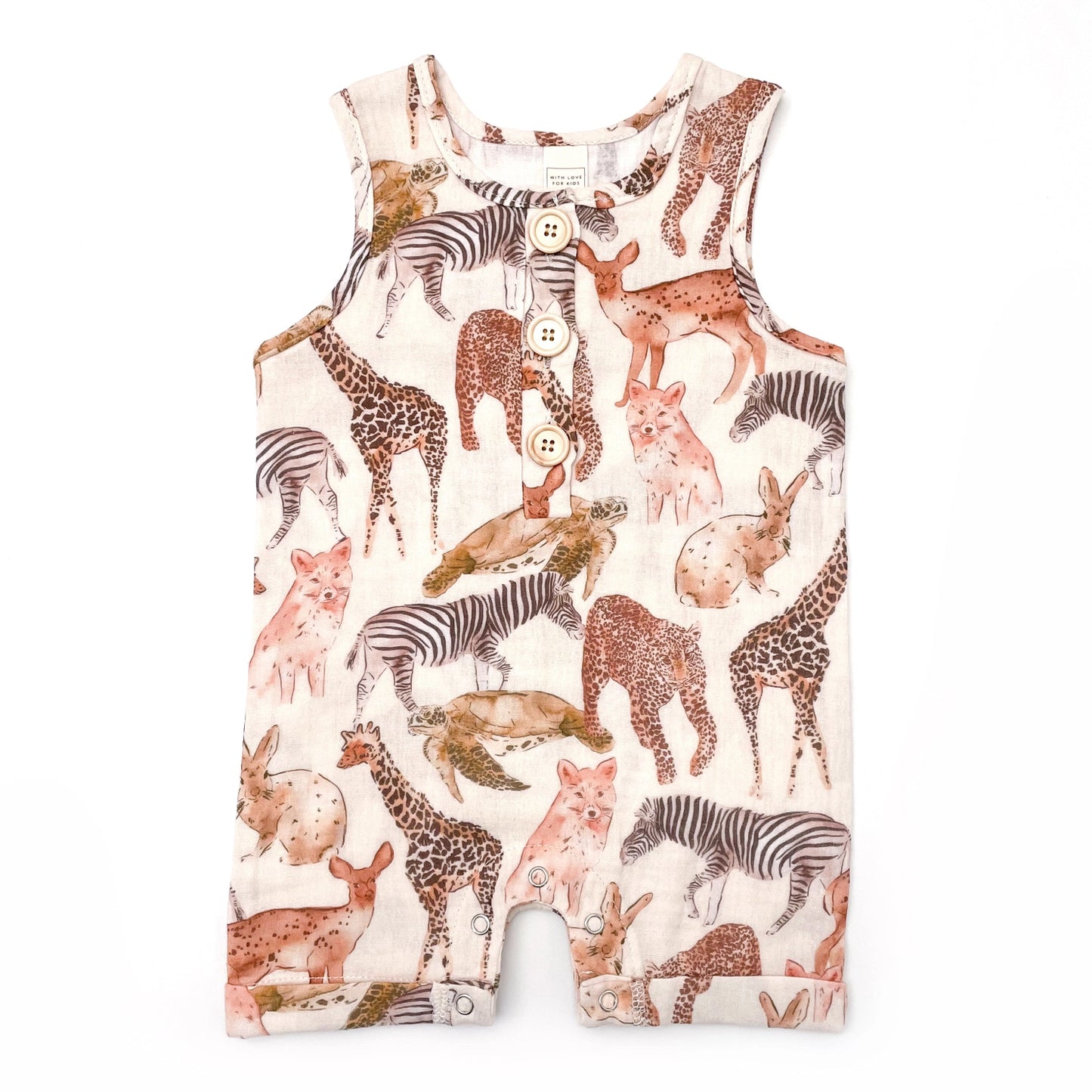 Cotton Muslin Romper - Wildlife