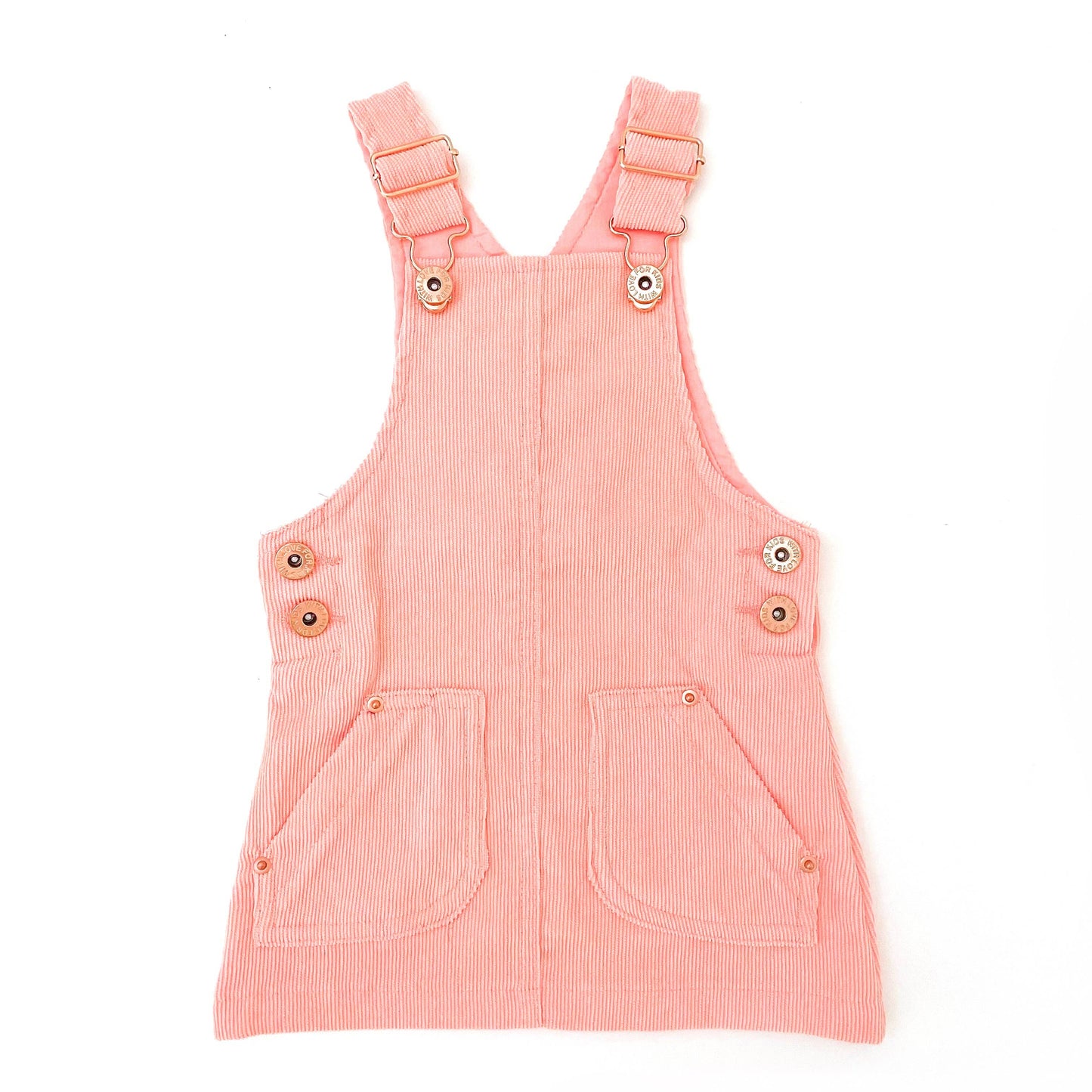 Hazel Cord Pinafore Dress - PEACH