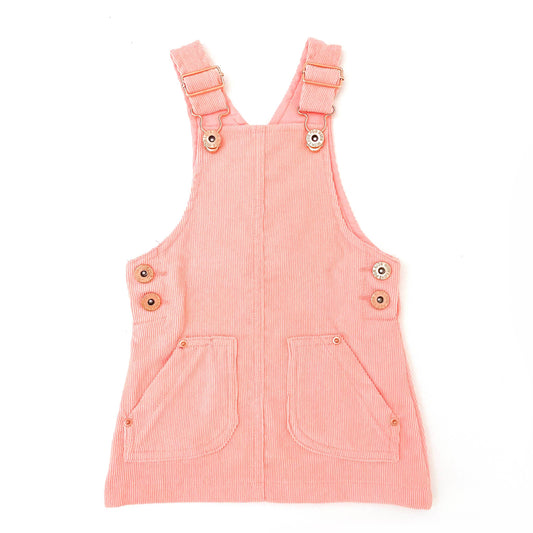 Hazel Cord Pinafore Dress - PEACH