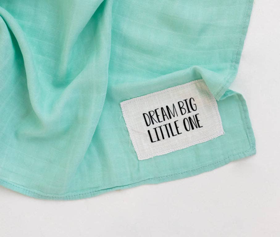 Dream Big Little One Mint Muslin Swaddle