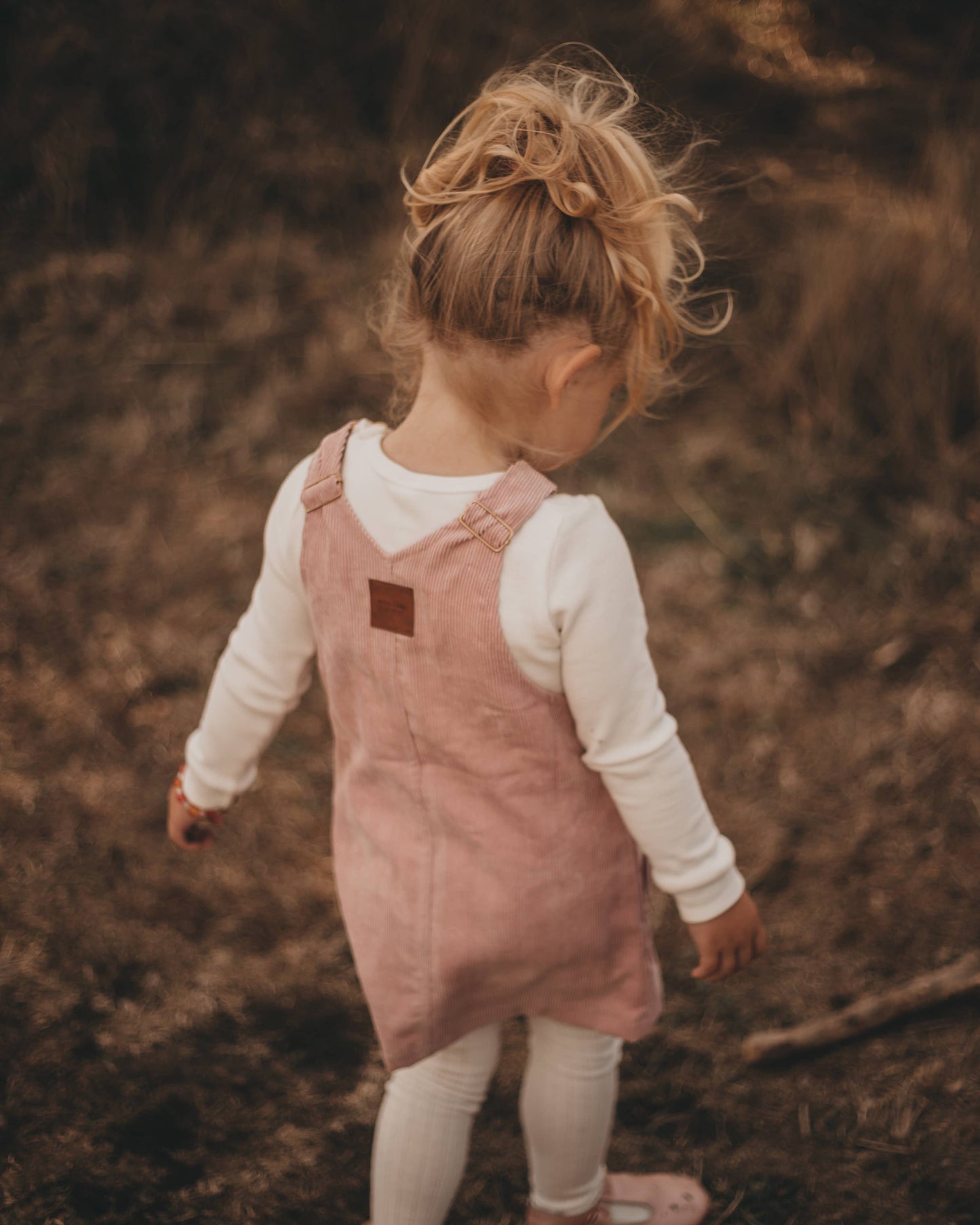 Hazel Cord Pinafore Dress - BLUSH