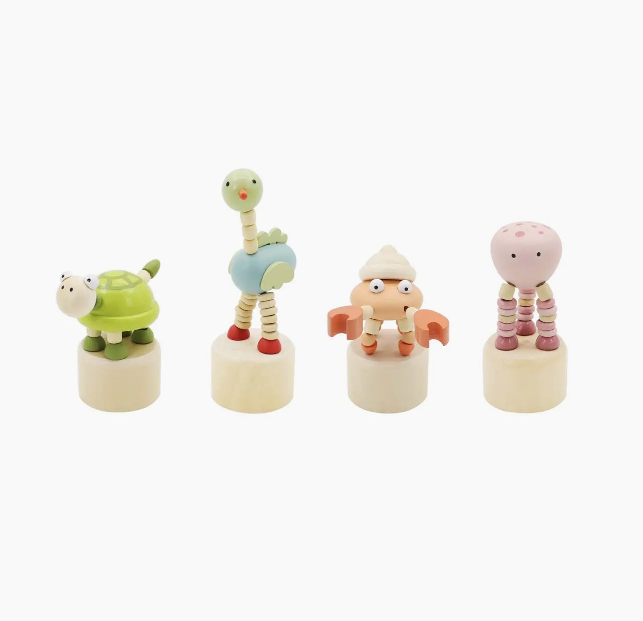 Wooden Sea Animal Press Toys