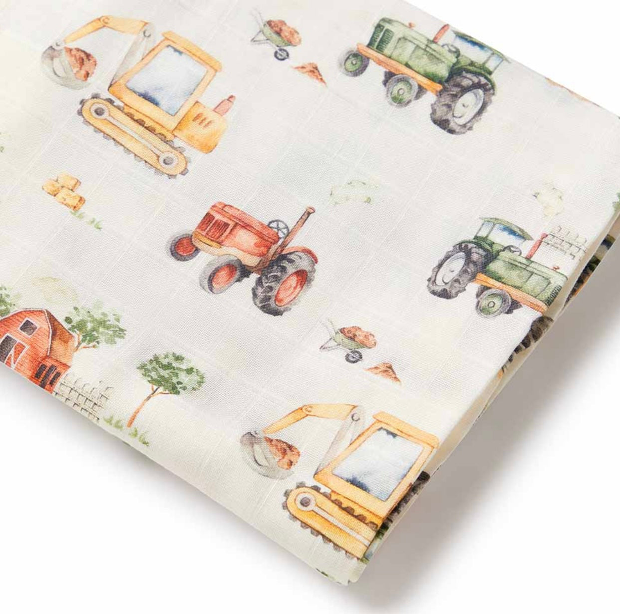 Diggers & Tractors Organic Muslin Wrap