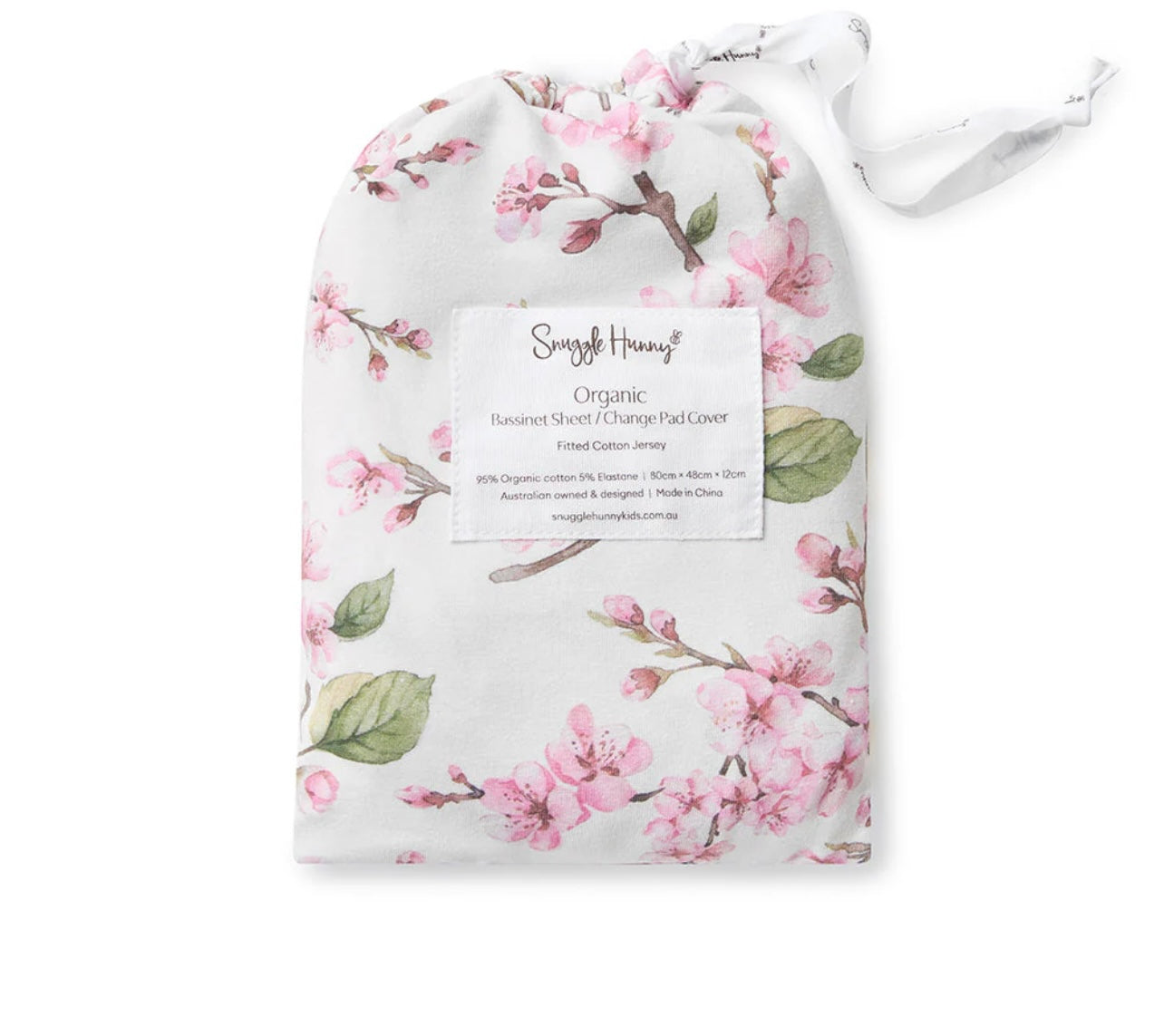 Cherry Blossom Organic Fitted Bassinet Sheet | Change Pad Cover