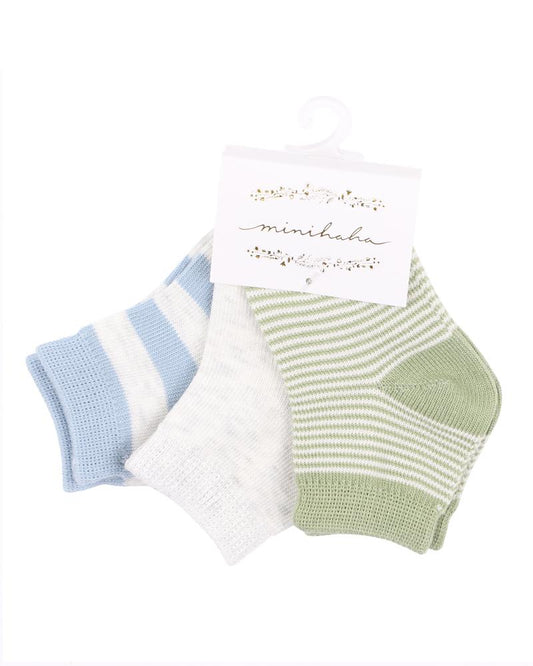 3 PK SOCKS - BLUES & GREEN