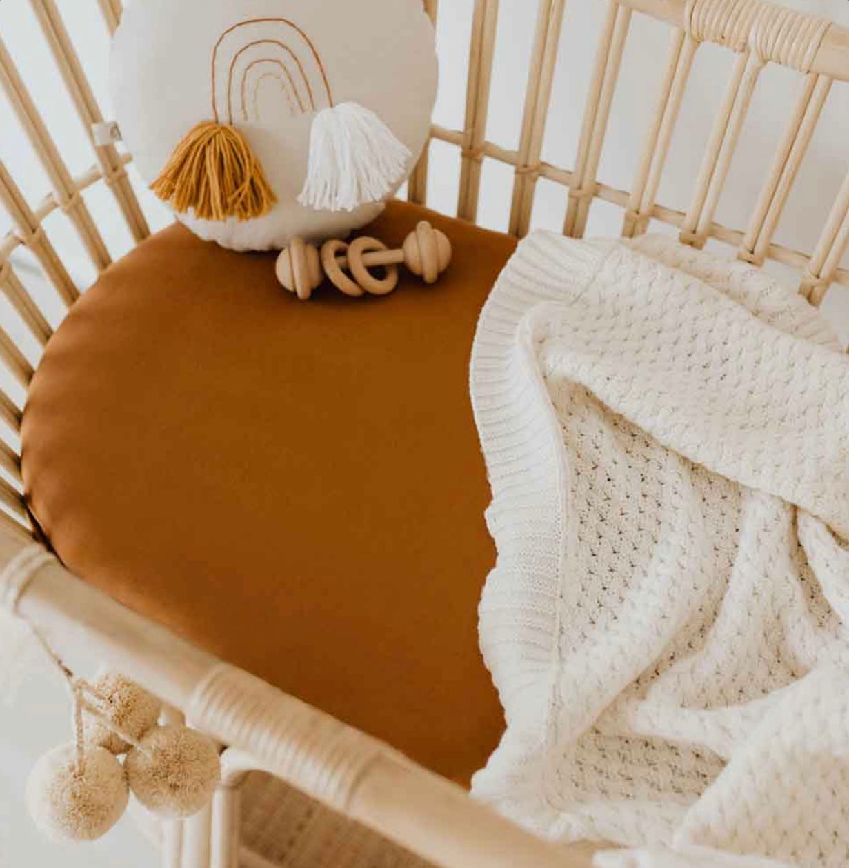 Bronze Organic Bassinet Sheet | Change Pad Cover