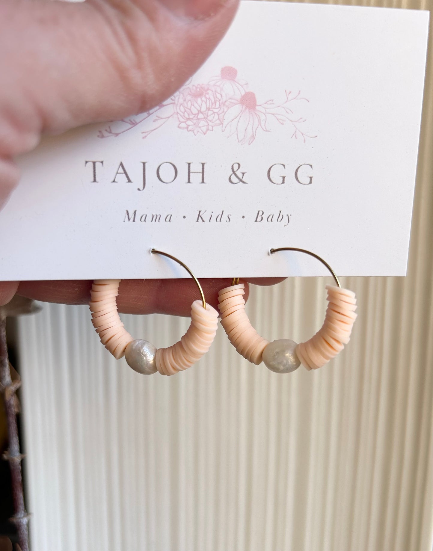 Freshwater Pearl Hoops | Apricot