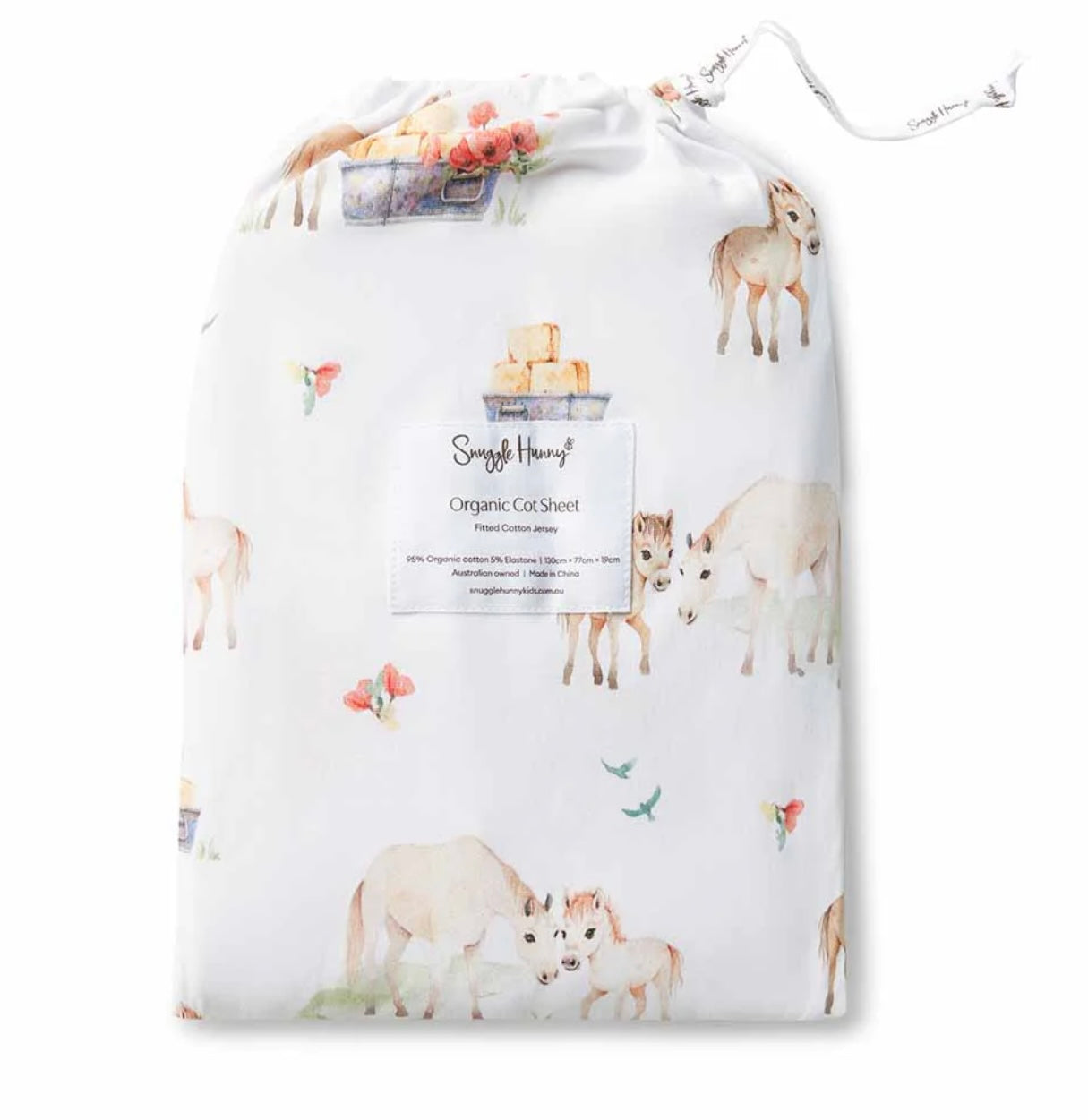 Pony Pals Organic Fitted Cot Sheet