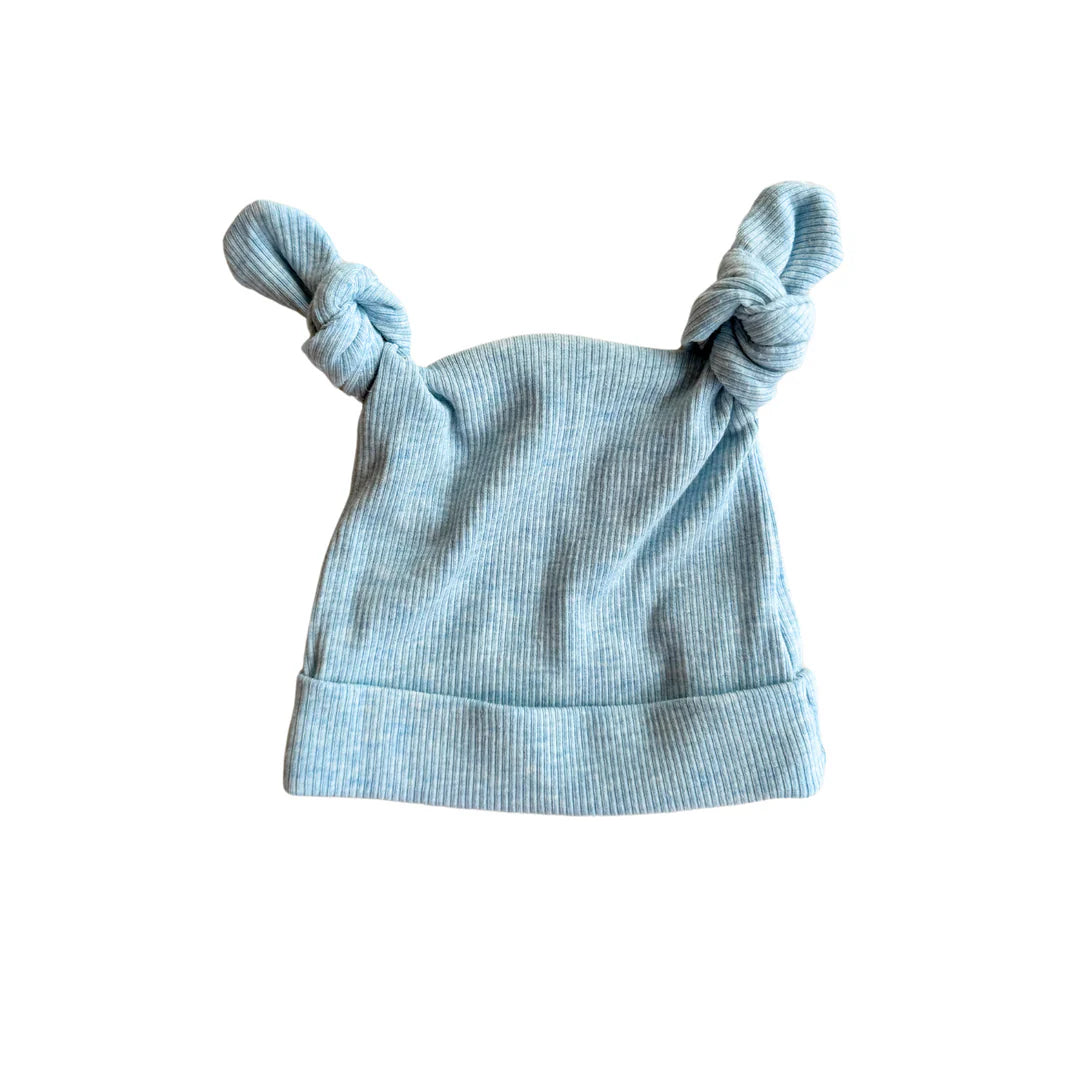 Double Knot Beanie | Blue Marle Rib