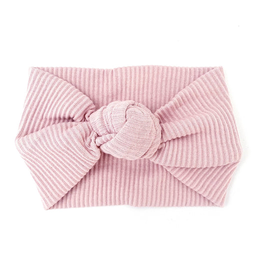 Knot Headband Wide Ribbed - DUSTY ROSE