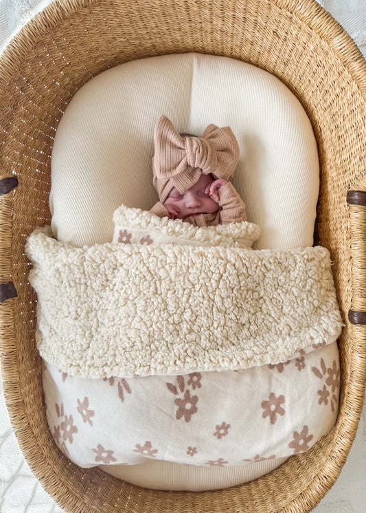 Knit Sherpa Blanket | Cream & Teddy