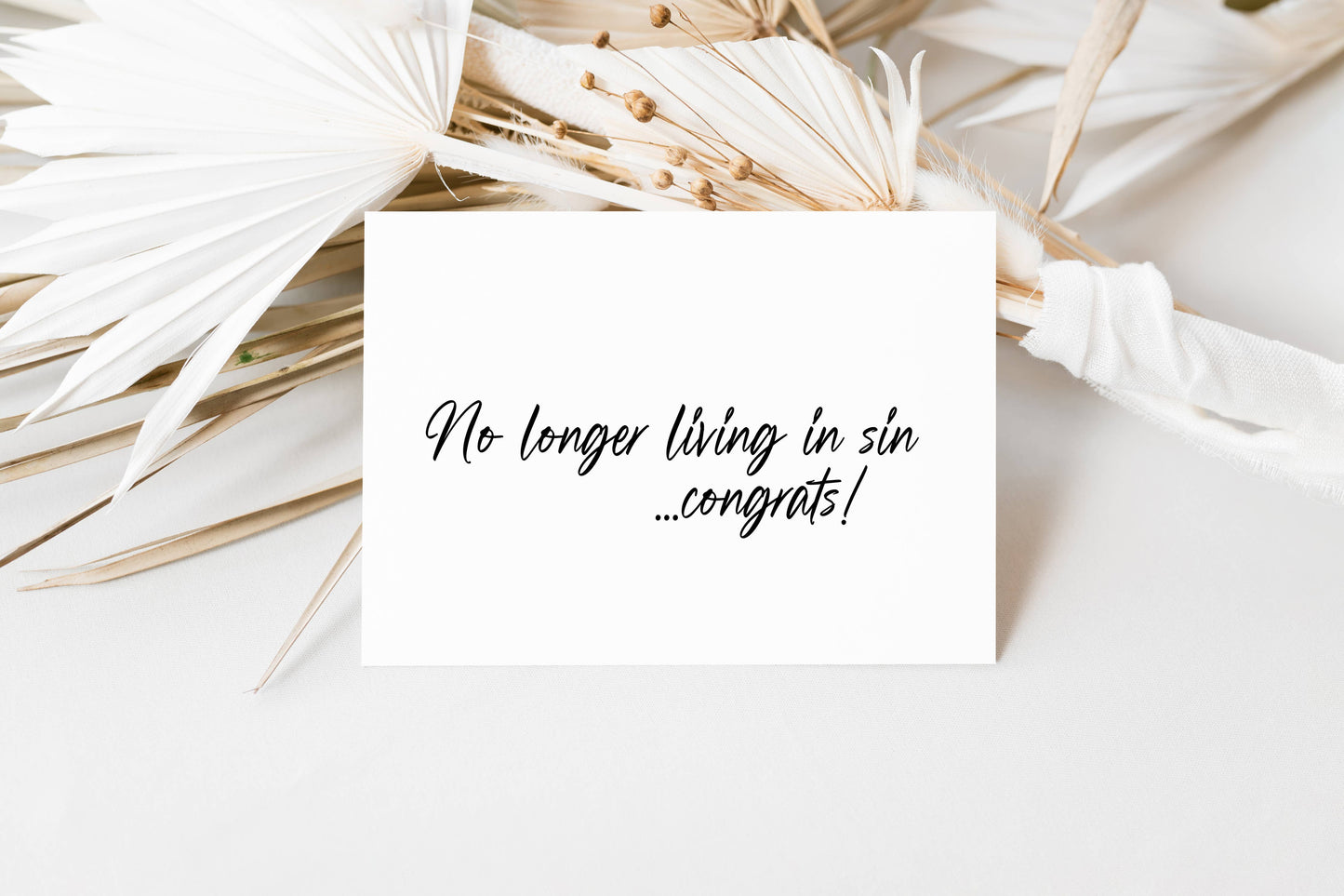 Funny Wedding Congratulations Card, No Longer Living in Sin