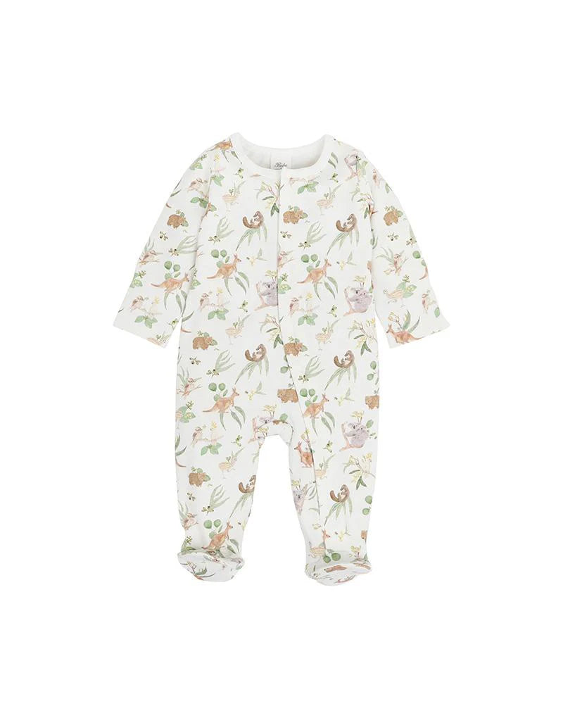 BAILEY NATIVE PRINT LS ZIP ONESIE