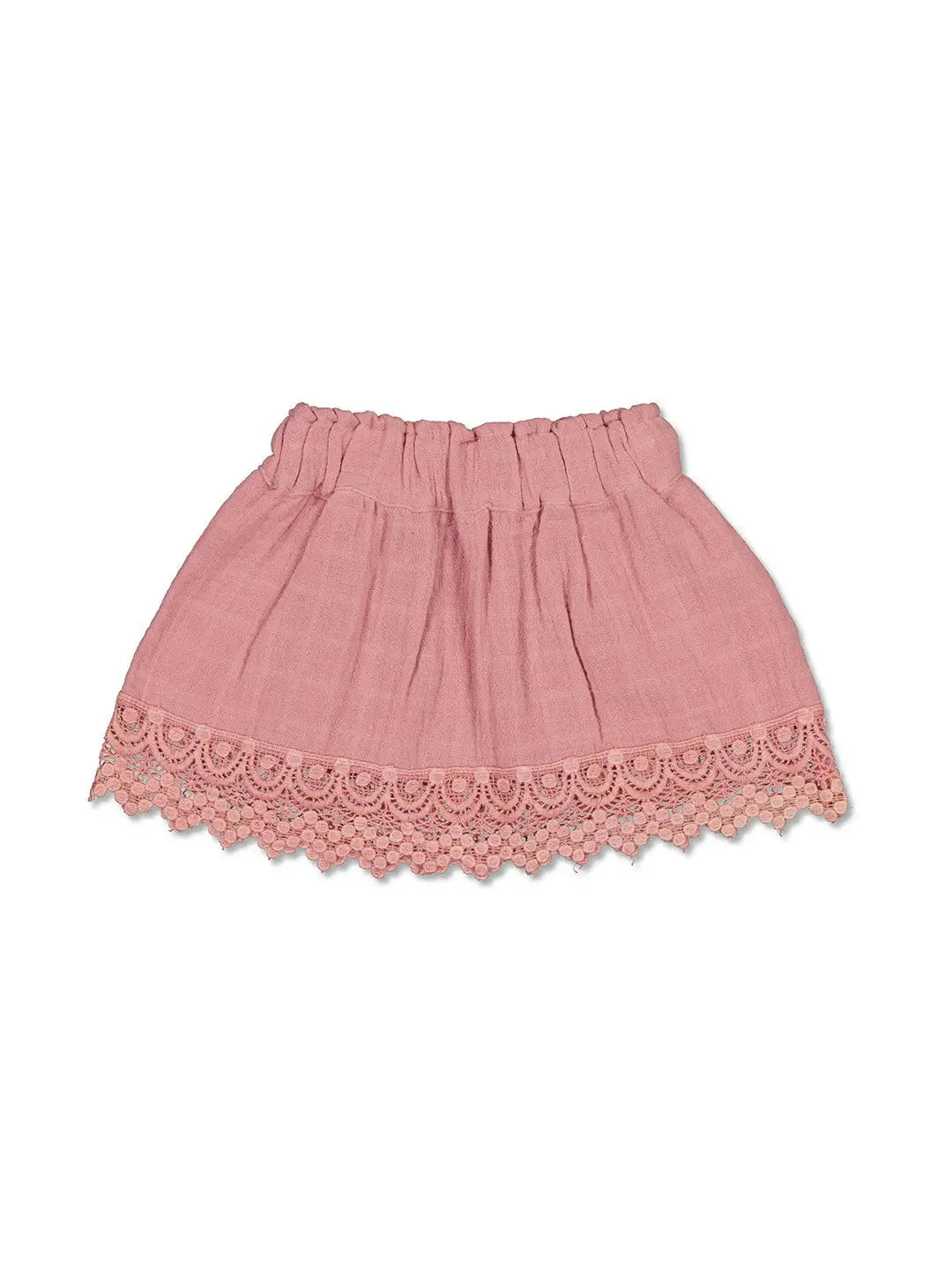 Evie Skirt - Rose Tan With Lace