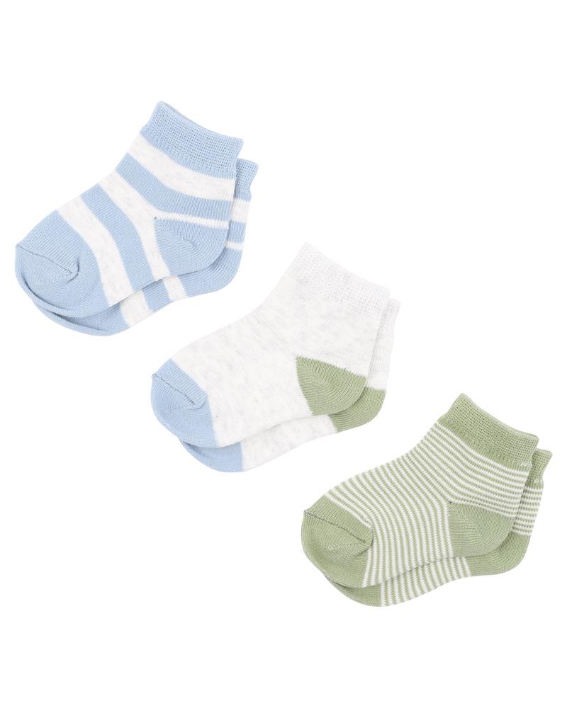 3 PK SOCKS - BLUES & GREEN