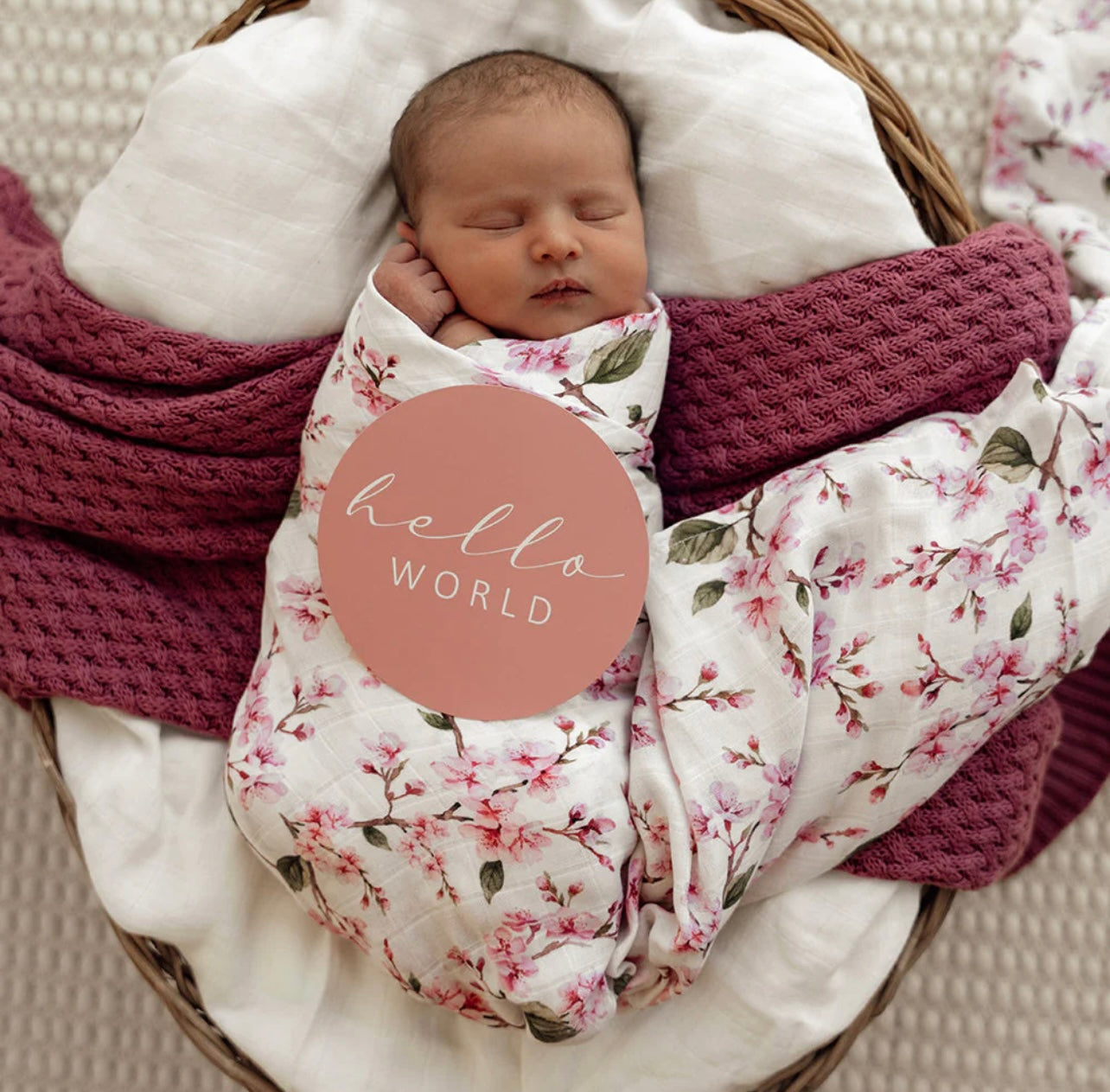 Cherry Blossom Organic Muslin Wrap