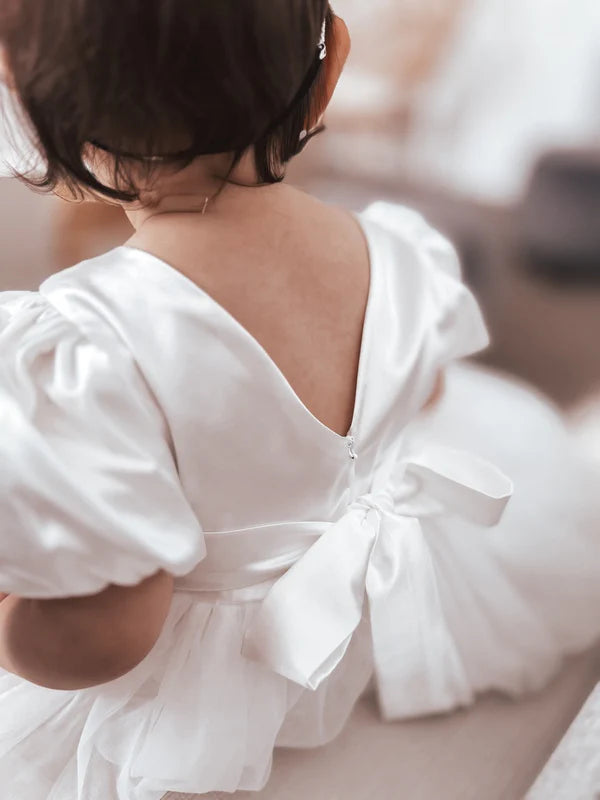 Bella Puff Sleeve Flower Girl Dress