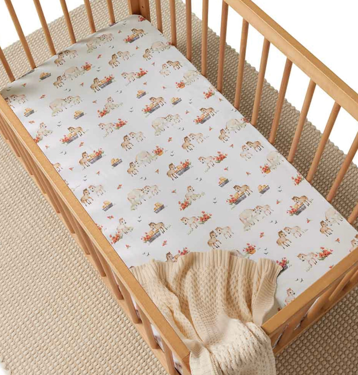 Pony Pals Organic Fitted Cot Sheet