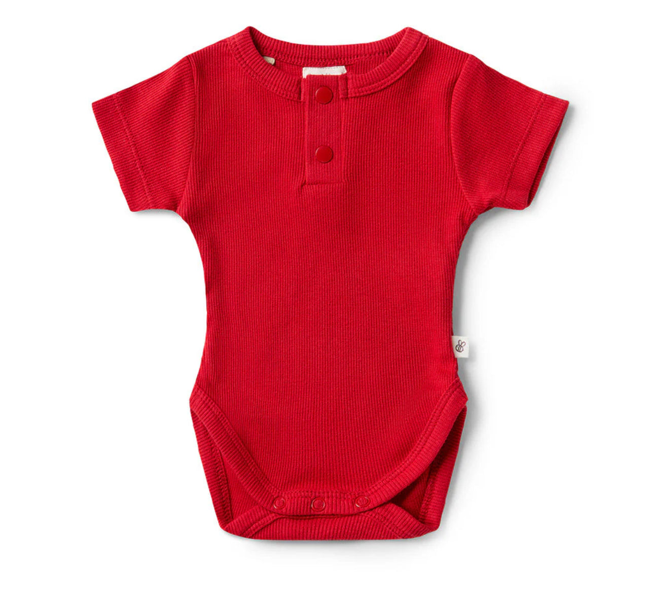 Red Short Sleeve Organic Bodysuit