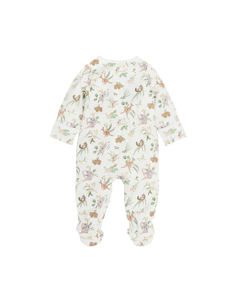 BAILEY NATIVE PRINT LS ZIP ONESIE