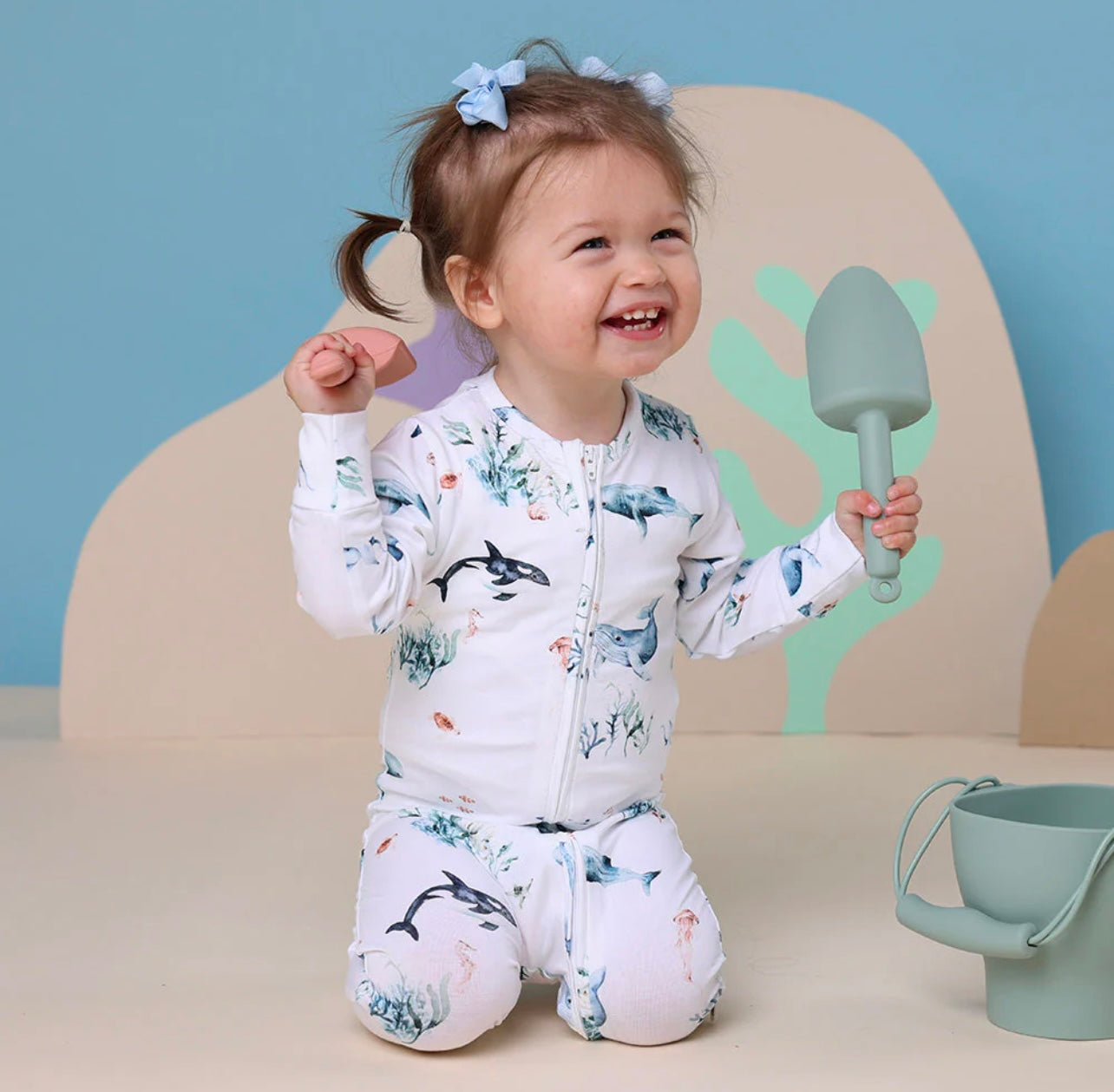 Ocean Organic Snuggle Sleepsuit Zip Footie