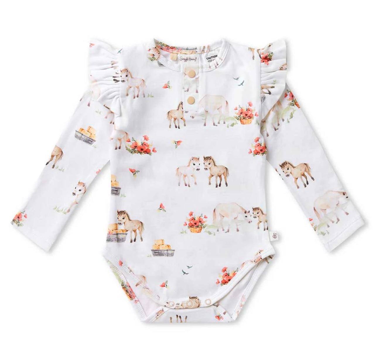 Pony Pals Long Sleeve Organic Bodysuit