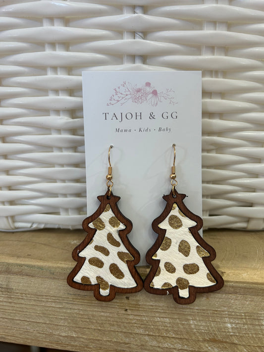 Cowhide & Gold Fleck Christmas Trees