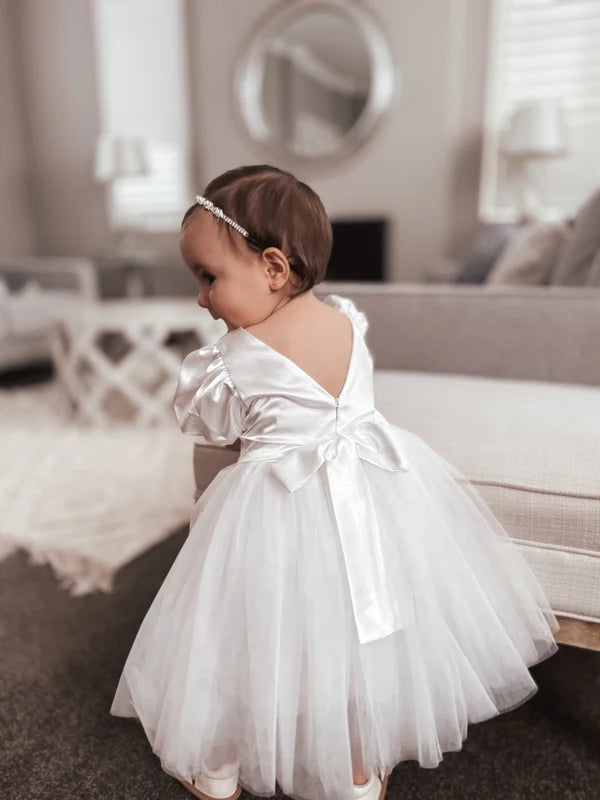 Bella Puff Sleeve Flower Girl Dress