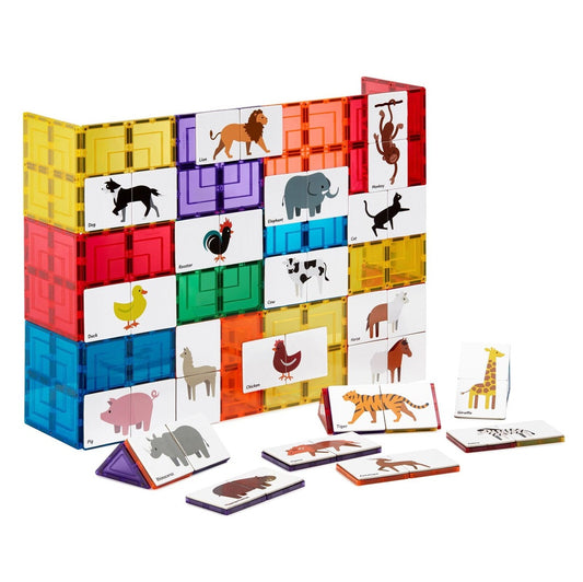 Magnetic Tile Topper - Animal Duo Puzzle (40 piece)