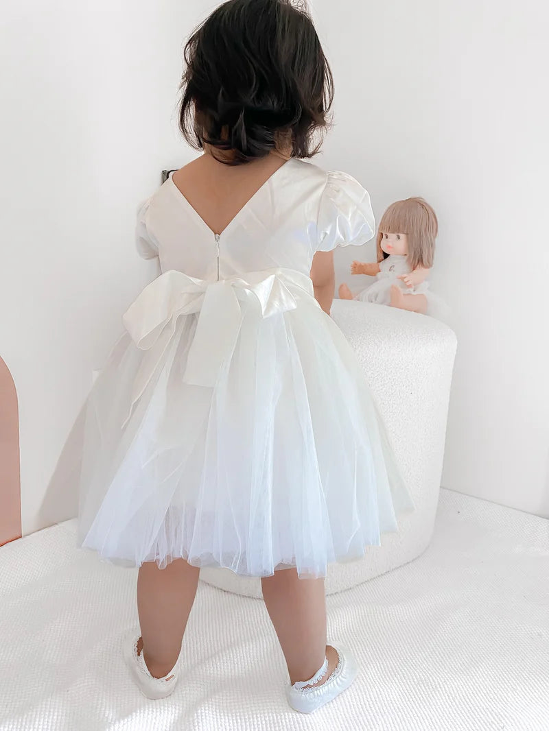 Bella Puff Sleeve Flower Girl Dress