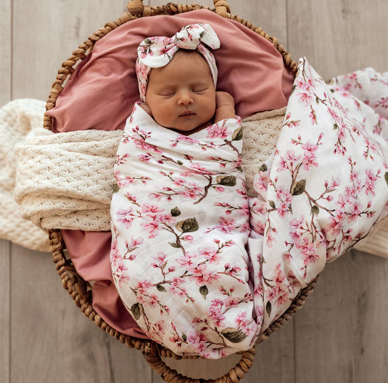 Cherry Blossom Organic Muslin Wrap