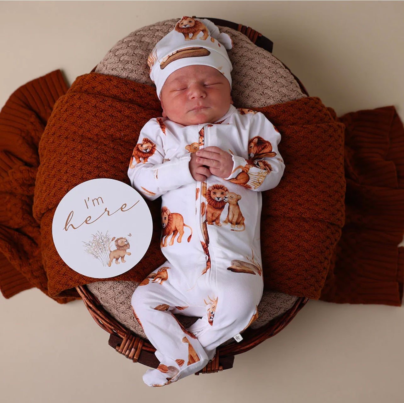 Lion Organic Snuggle Sleepsuit Zip Footie