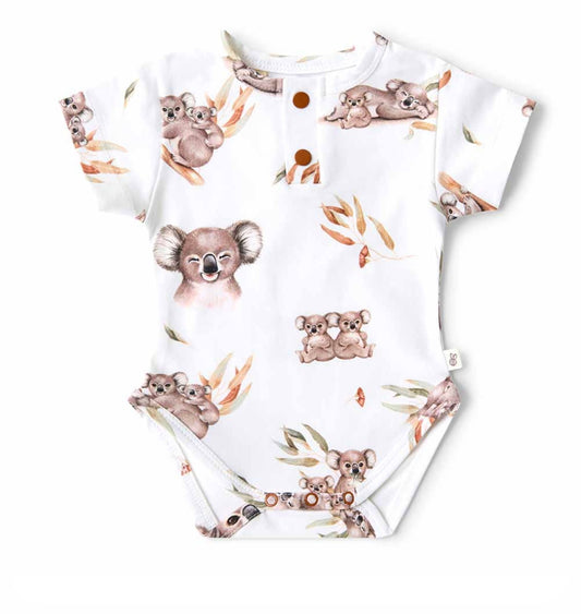 Koala Short Sleeve Organic Bodysuit