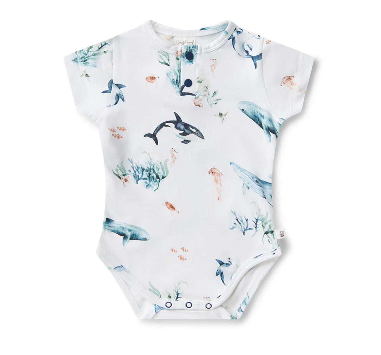 Ocean Short Sleeve Organic Bodysuit