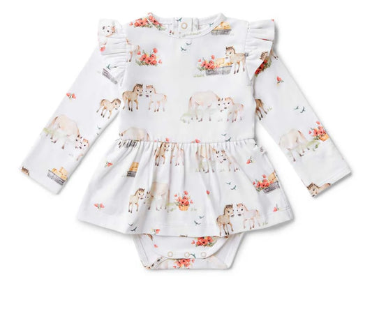 Pony Pals Long Sleeve Organic Dress