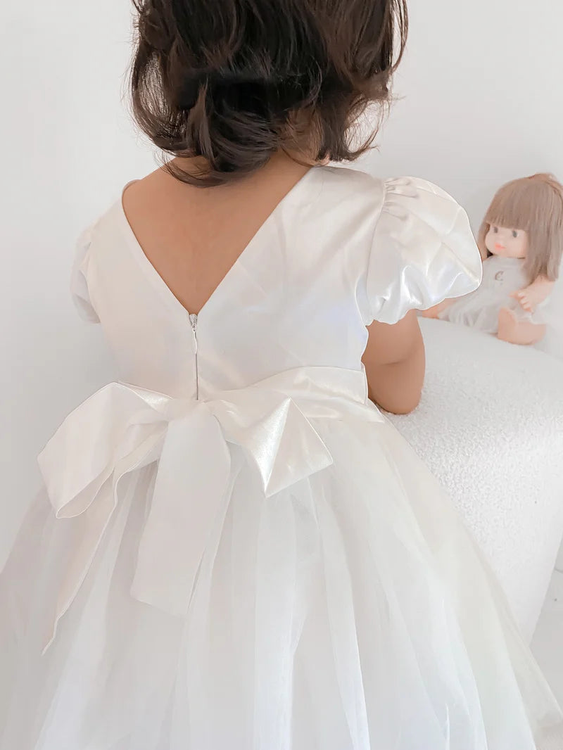 Bella Puff Sleeve Flower Girl Dress