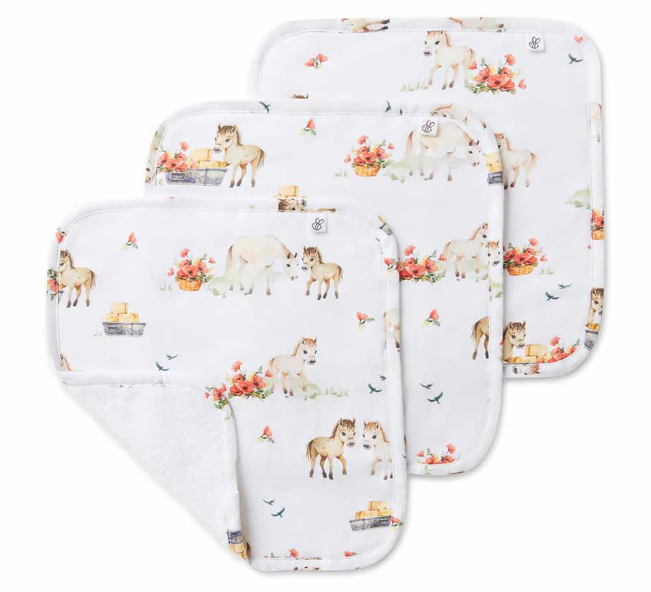 Pony Pals Organic Wash Cloths - 3 Pack